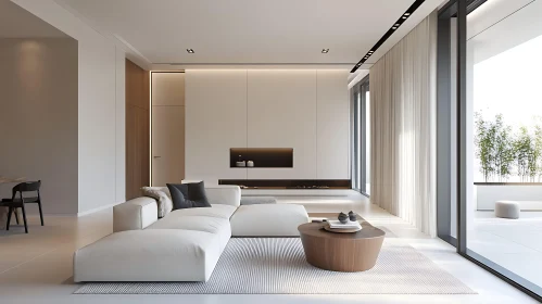 Minimalist Home Interior with White Sofa