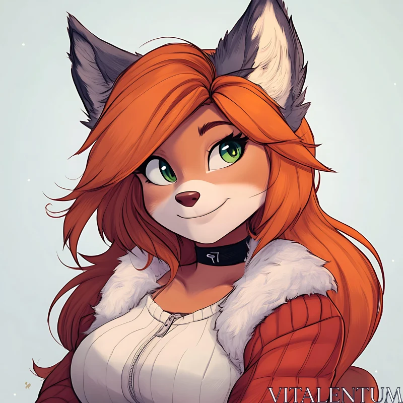 AI ART Whimsical Furry Fox Character Art