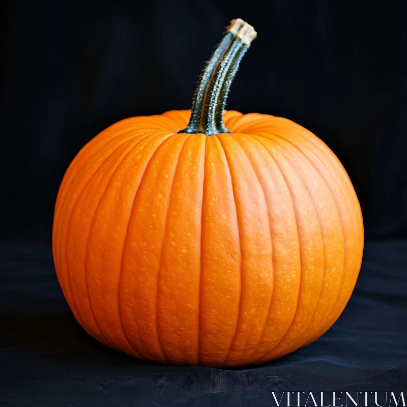 Bright Pumpkin and Stem AI Image