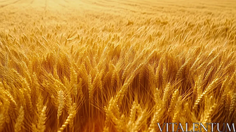 Endless Wheat Field Under Sunlight AI Image