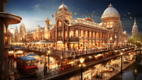 Luxurious Train Station in Detailed Rendering