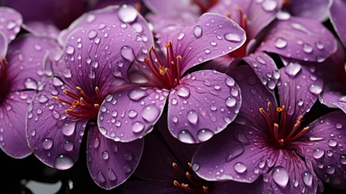 Purple Flowers with Water Droplets: A Tropical Enigma