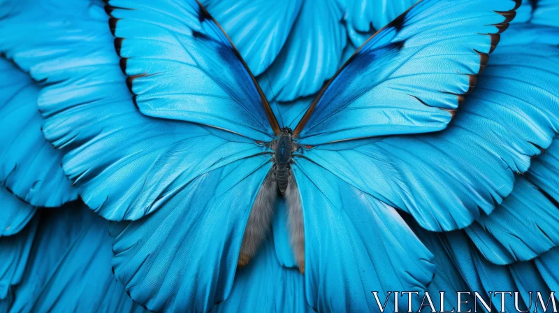 Striking Blue Butterfly - A Nature-Inspired Portrait AI Image