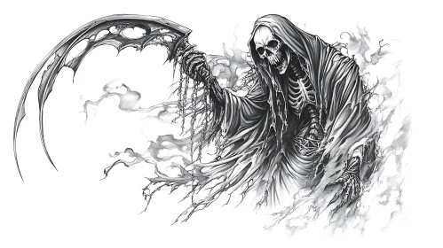 Death's Shadow: A Grim Reaper Portrait