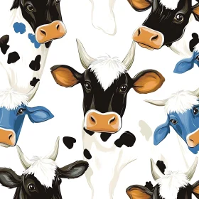 Whimsical Cow Faces Art