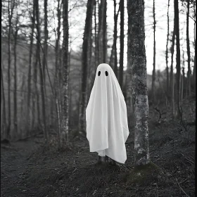 Monochrome Ghost in the Forest