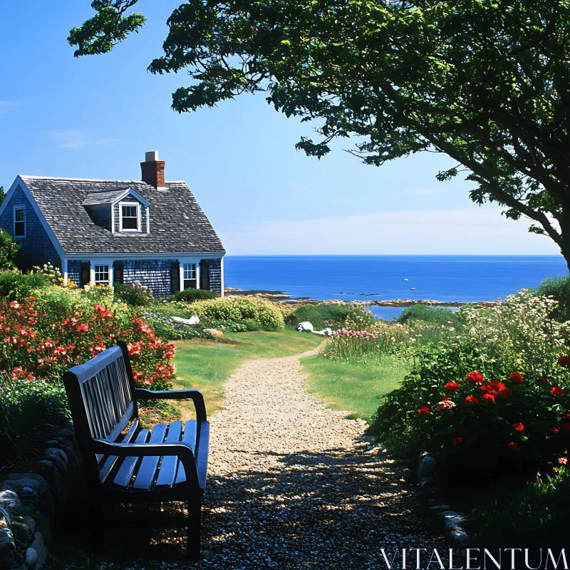 Seaside Cottage and Garden Retreat AI Image