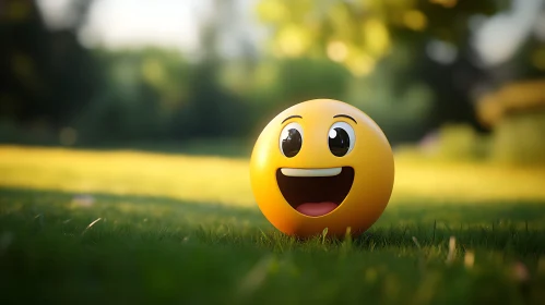 Happy Face Emoji in Nature