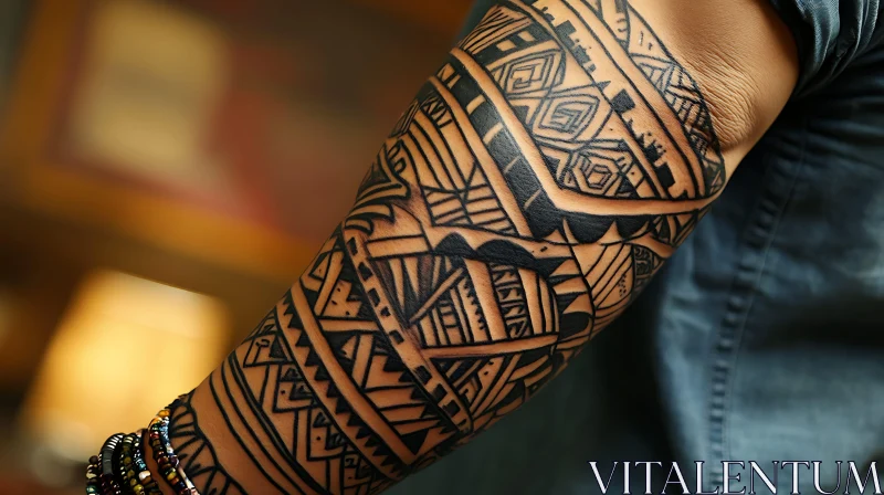 Geometric Patterns Tattoo on Arm AI Image