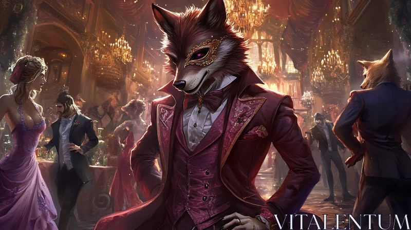 AI ART Fox in Suit at Grand Ball