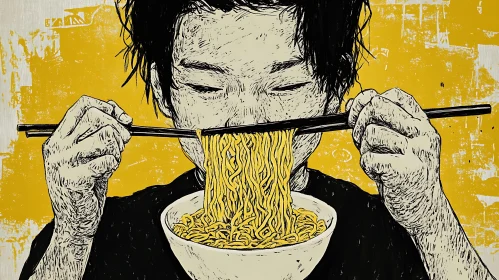 Ramen Delight: An Artistic Rendition