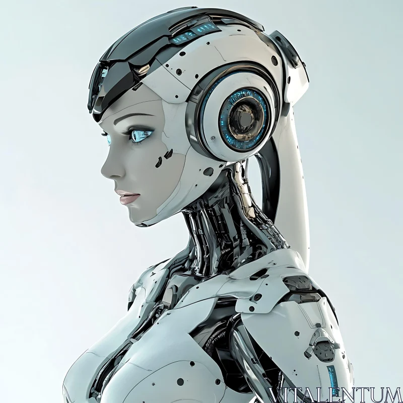 Sleek Futuristic Android Side Profile AI Image