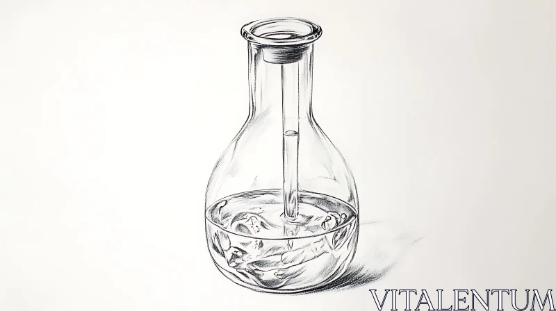 Scientific Flask Illustration AI Image