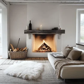 Warm Interior with Fireplace