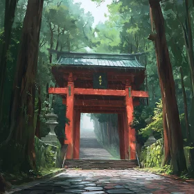 Red Gate in the Forest