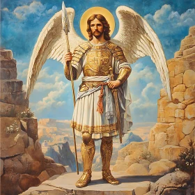 Winged Protector: Angelic Warrior Painting