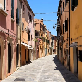 Picturesque European Street with Colorful Buildings