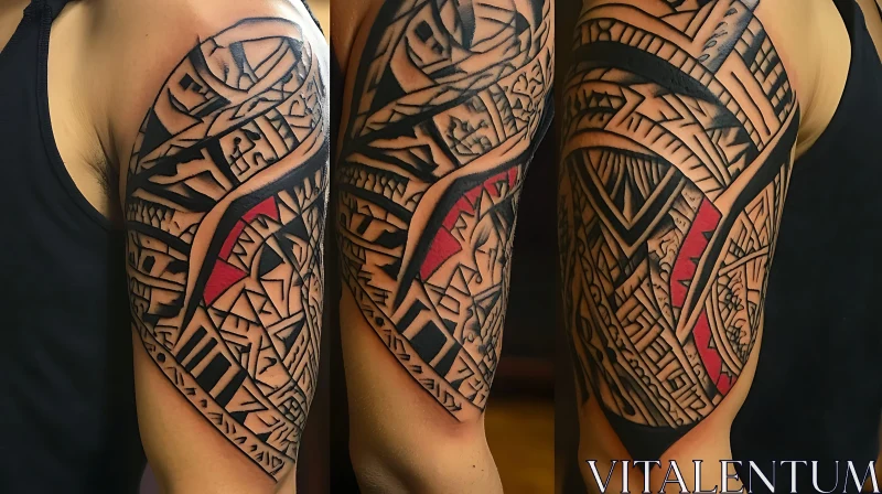 Geometric Patterned Arm Tattoo AI Image