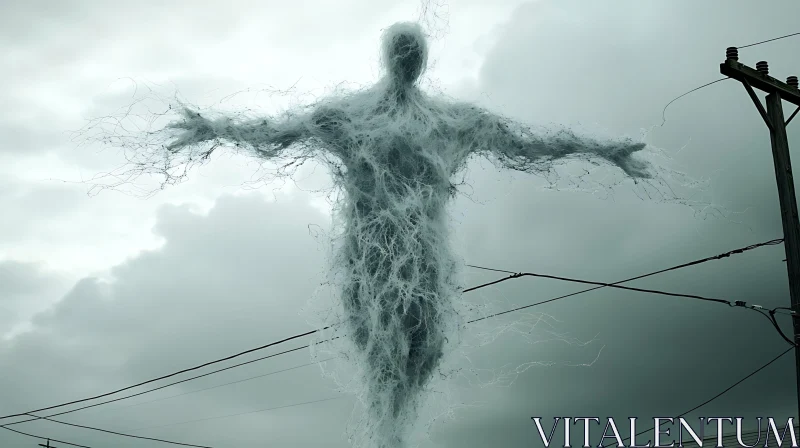 Ethereal Figure Strands Art AI Image