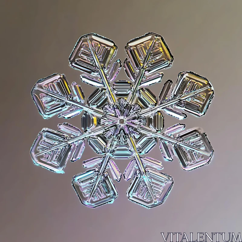 AI ART Detailed Snowflake Macro Photography