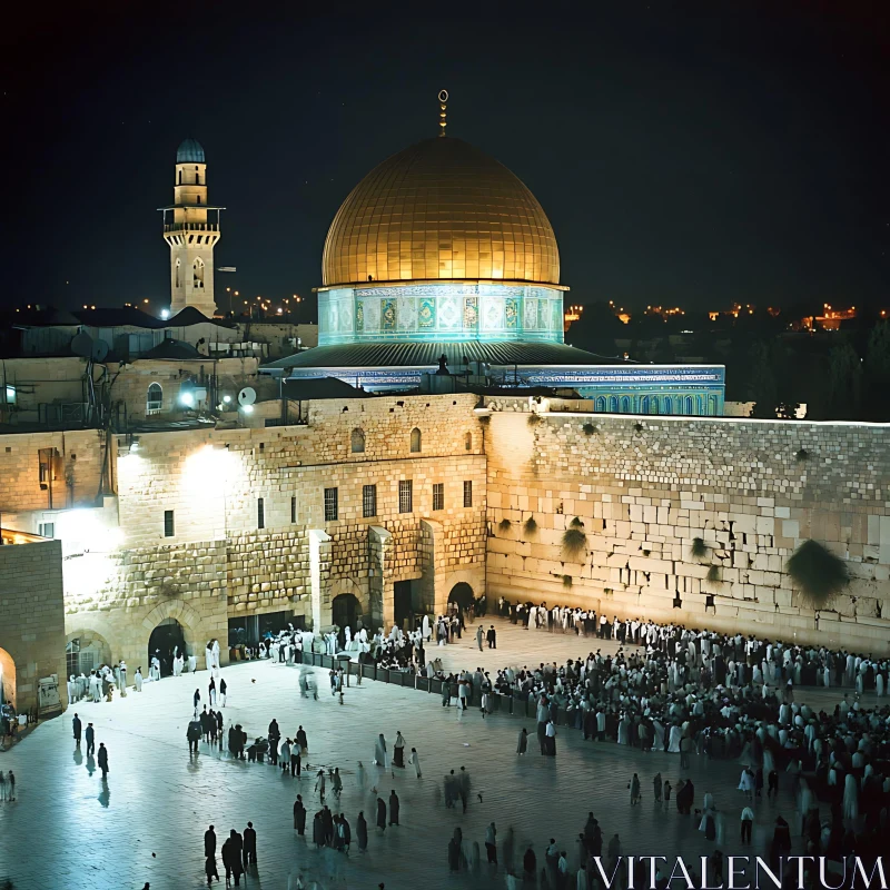 Jerusalem's Golden Dome at Twilight AI Image