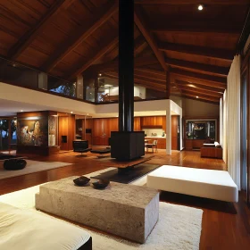 Spacious Living Room with Fireplace