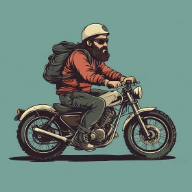 Man on Classic Motorcycle