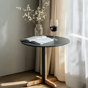 Wine Glass and Book Still Life