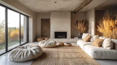 Calm Interior with Natural Light and Textures