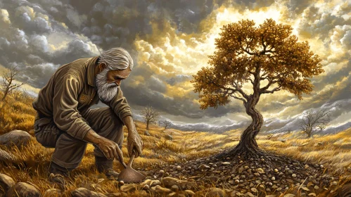 Old Man and the Golden Tree