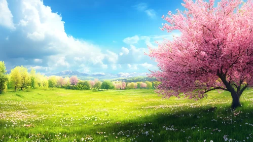 Spring Blossom Meadow Landscape