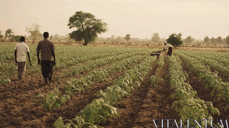 Agricultural Workers in Field AI Image