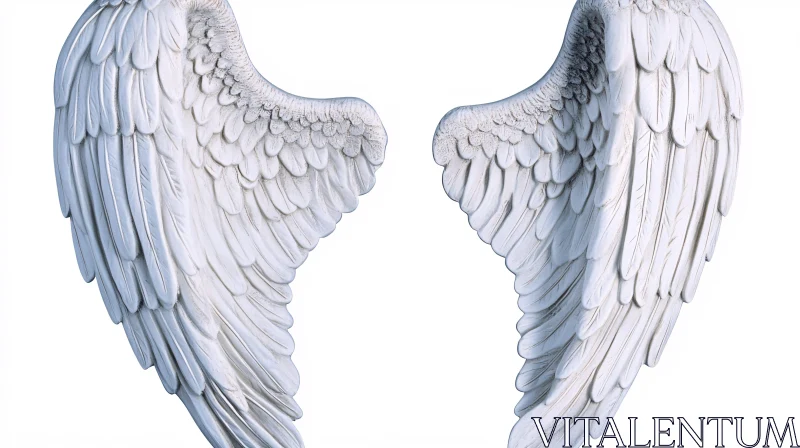 AI ART White Angel Wings Sculpture