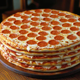 Mouth-Watering Stacked Pepperoni Pizzas