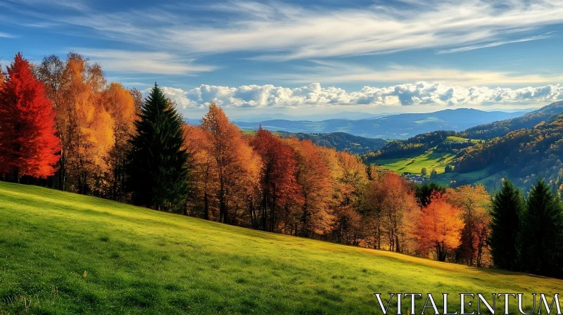 AI ART Autumnal Vista of Hills and Meadows