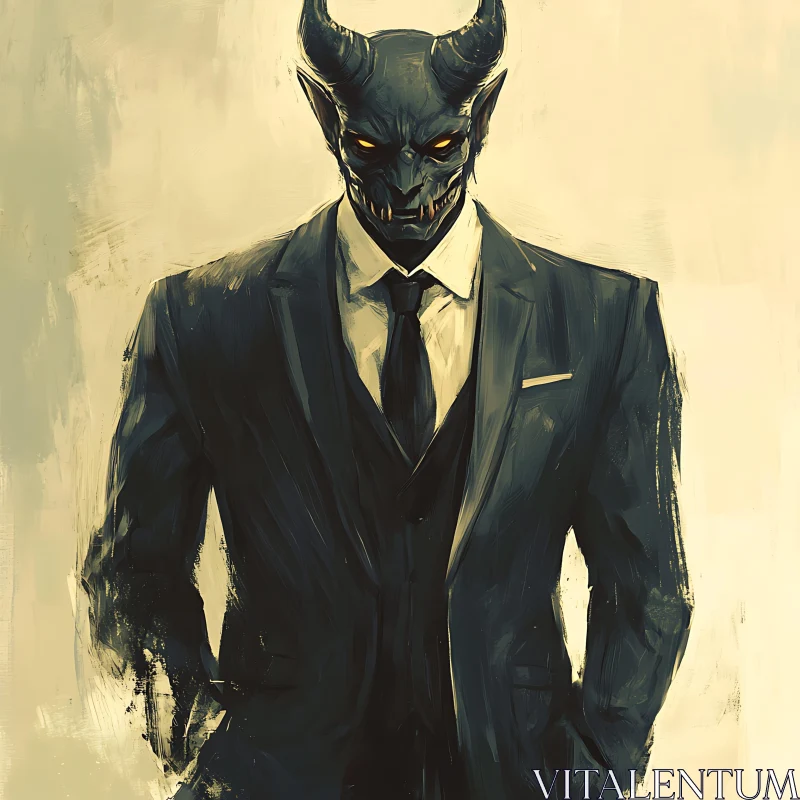 AI ART Dark Elegance: A Demon's Business Attire