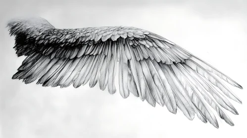 Detailed Wing Sketch on White