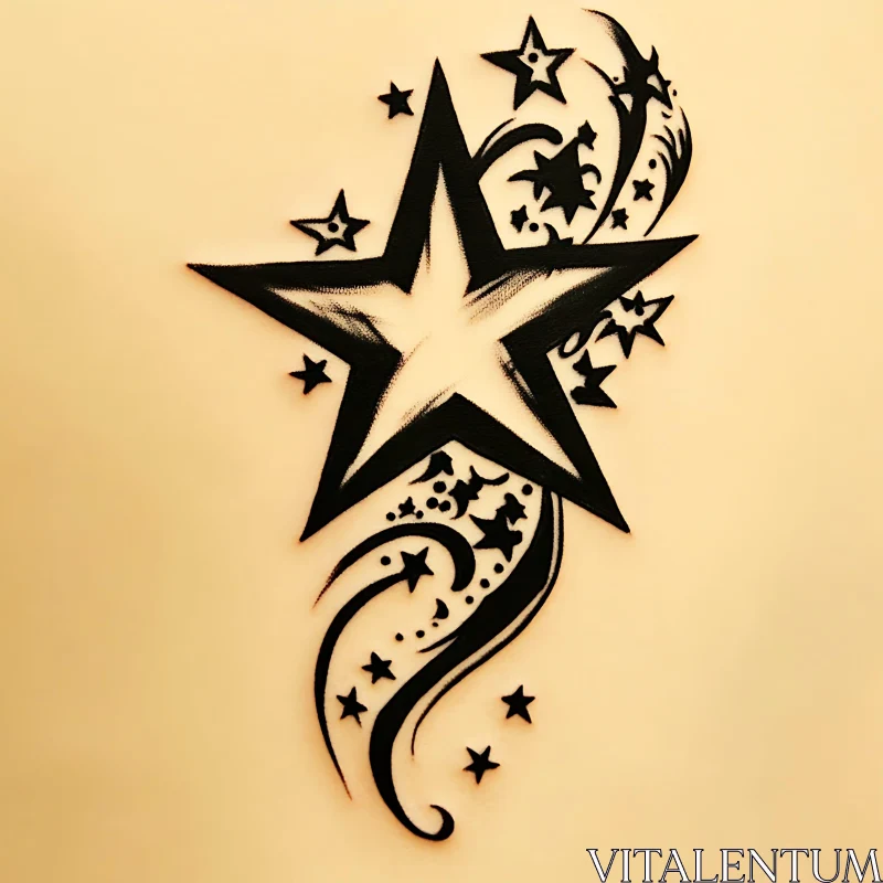 Cosmic Star Tattoo Design AI Image