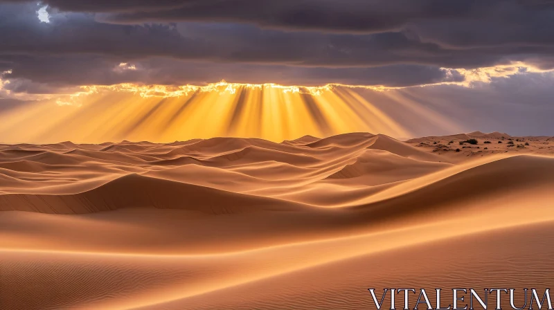 AI ART Sunrise Overrolling Desert Dunes