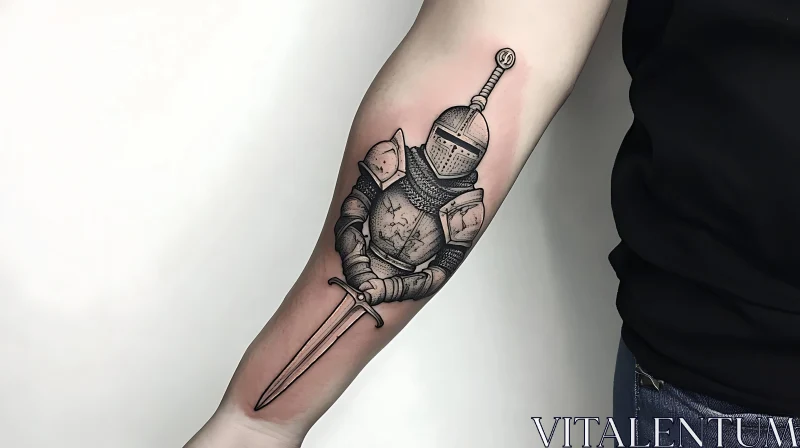 Medieval Knight Tattoo Design AI Image