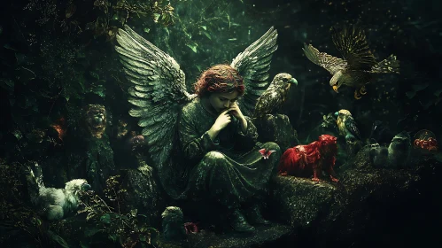 Guardian Angel in the Shadowed Woods