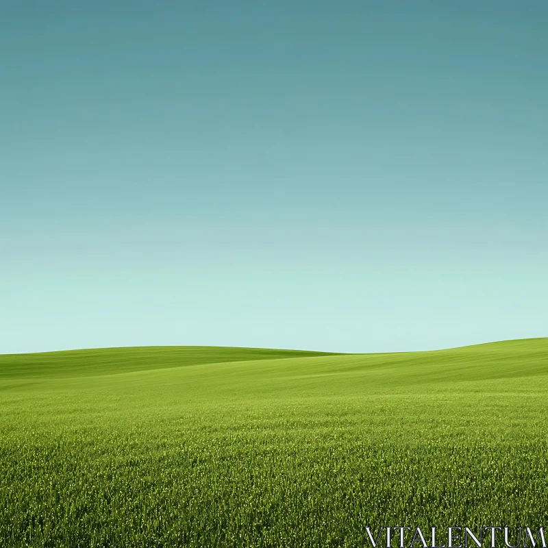 AI ART Rolling Green Hills Landscape