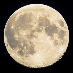 Luminous Moon with Cratered Surface