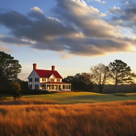 Picturesque Country Home with Red Roof