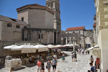 Bustling Summer Day in Split's Square