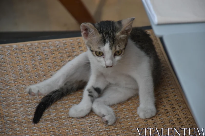 PHOTO Curious Young Cat Relaxing