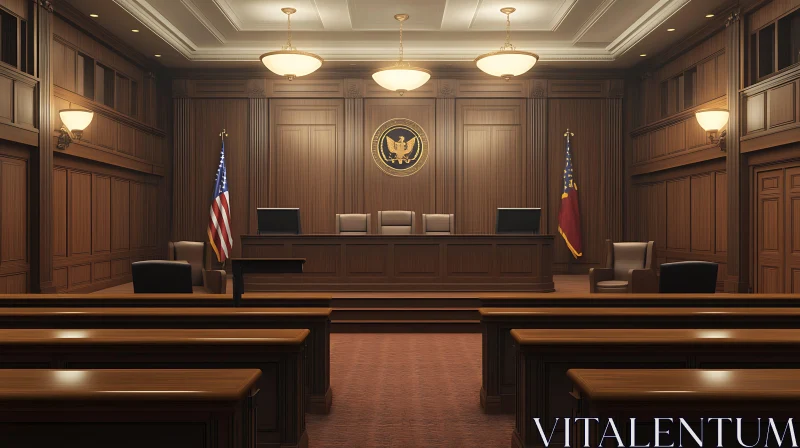 Classic Courtroom Interior Design AI Image