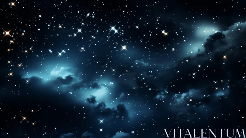 Ethereal Night Sky: Enchanting Fantasy World Depiction AI Image
