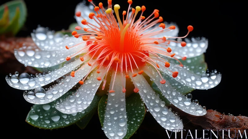 Lush Flower with Water Droplets - A Fairycore Inspired Image AI Image