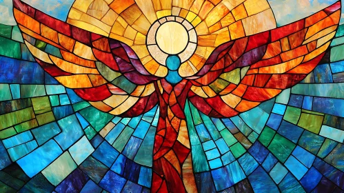 Angel Mosaic Stained Glass